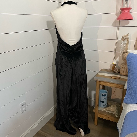 Milly Black Halter Jumpsuit with Wide-Leg Design Size 10 NWT - Picture 4 of 5